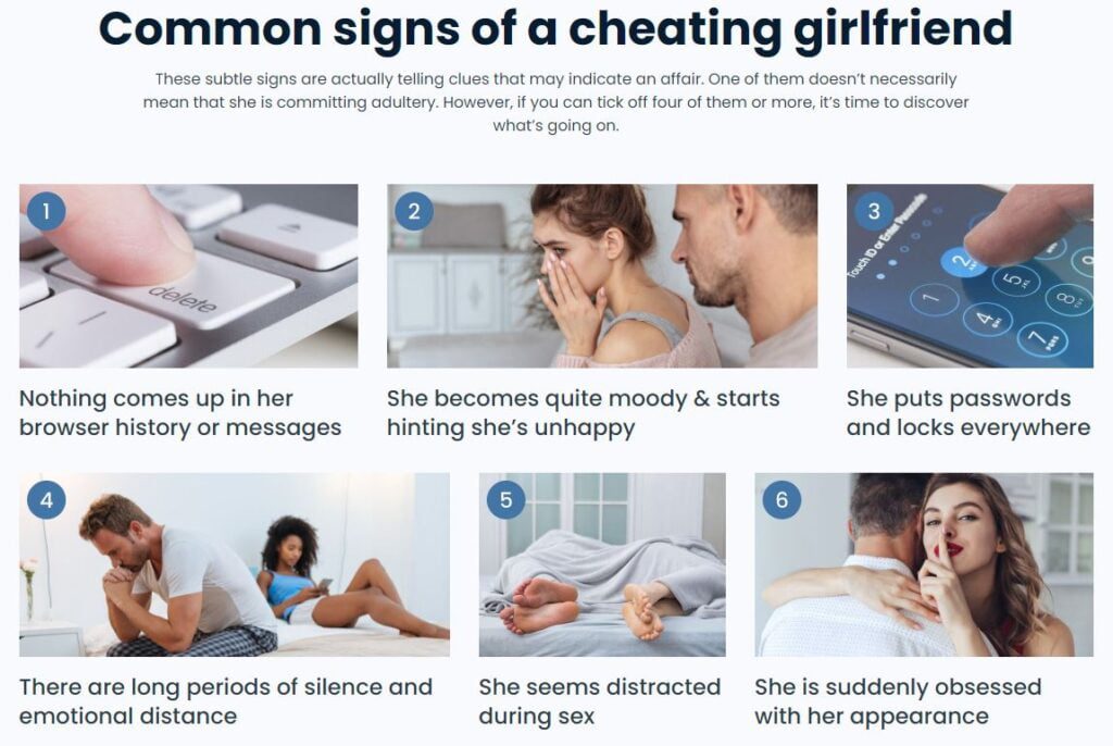 common signs cheating girlfriend How to catch a cheating girlfriend with an app