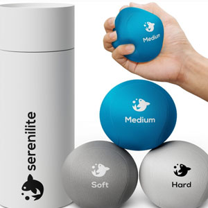 3X Hand Therapy Exercise Stress Ball Bundle for Adults