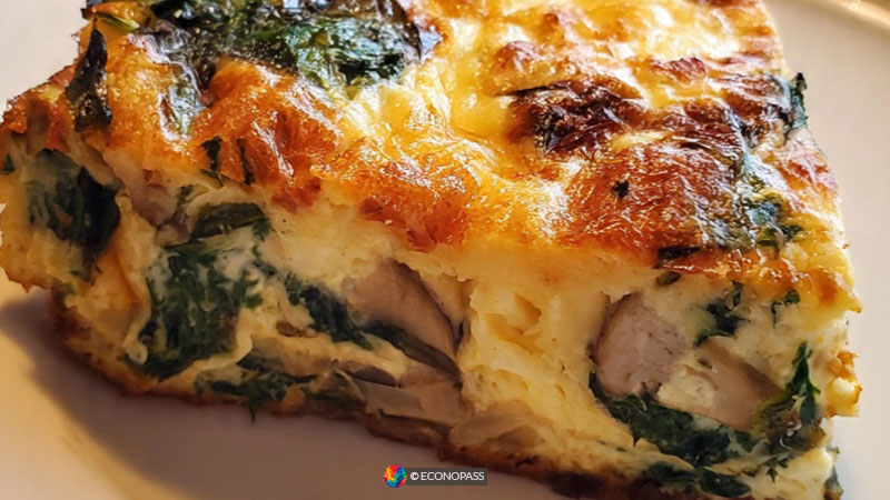 Crustless Kale Mushroom Quiche