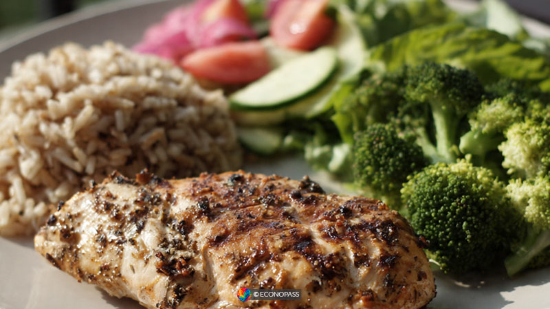 DASH meal on dinner plate