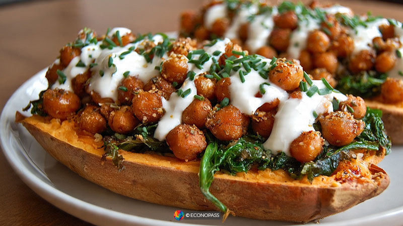 Stuffed Sweet Potatoes with Crispy Chickpeas Stuffed Sweet Potatoes with Crispy Chickpeas